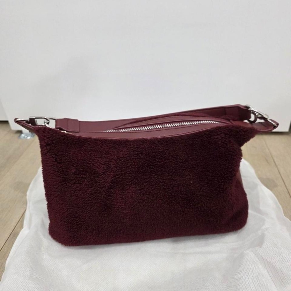 8 Other Reasons Burgundy Sherpa Faux Leather Shoulder Bag Wine Red Bag